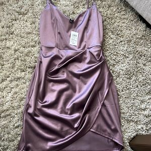 Purple satin dress